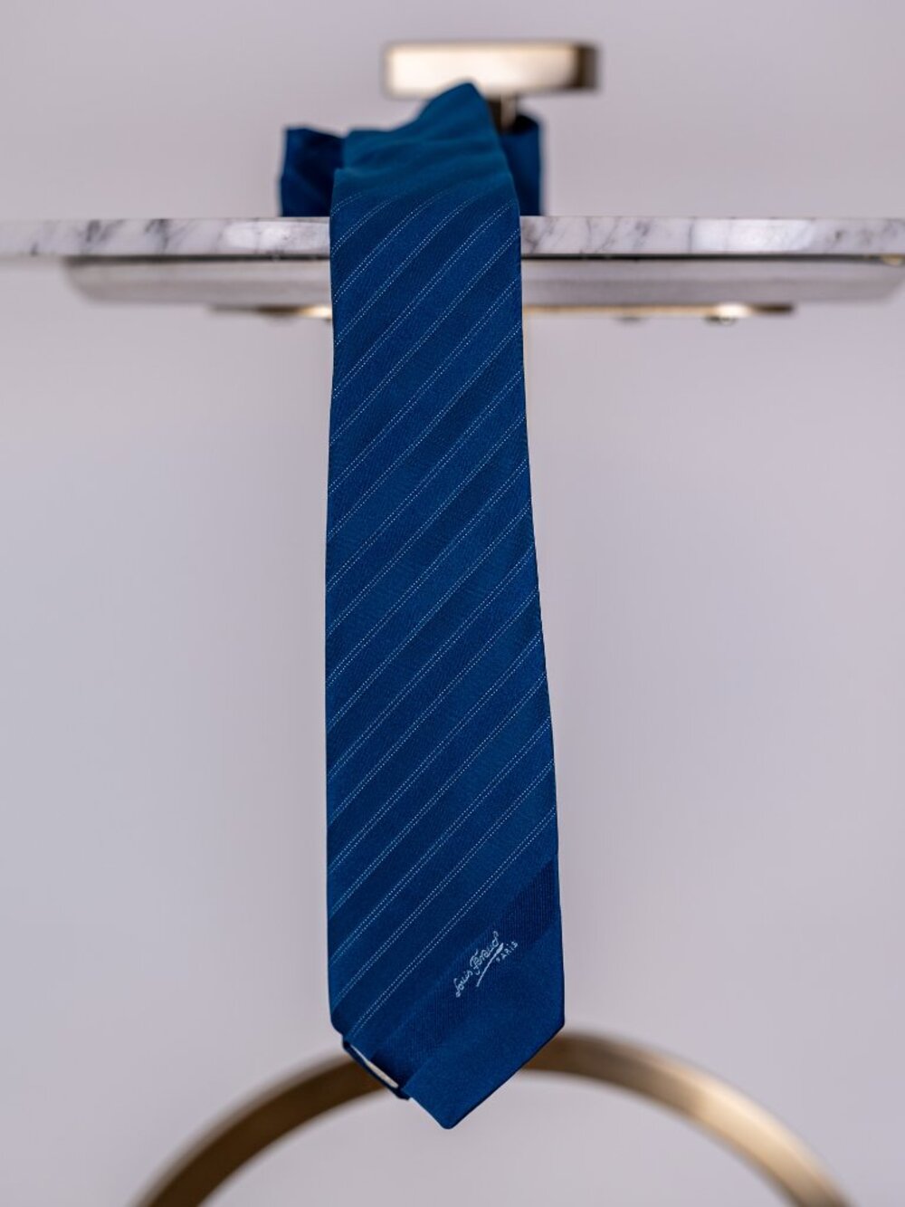 Silk Tie, Louis Feraud Paris, Tonal Blue Stripe